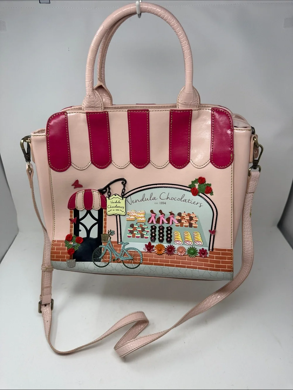 Chocolatiers Pink Bakery Print Satchel